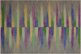 Boho Chic Turkish Kilim Shore Hand-Woven Wool Rug - 6'8'' x 9'10''