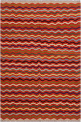 Flat Weave Kilim Antique Navaho Vintage handmade Modern Kilim Rust Beige Hand-Woven Rectangle 100% Wool Area Rug 5x6