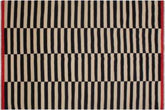 handmade Modern Kilim Ivory Black Hand-Woven RECTANGLE 100% WOOL area rug 6x8