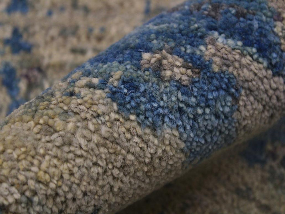 handmade Modern Kafkaz Green Blue Hand Knotted RUNNER 100% WOOL area rug 2x6