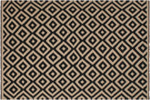 handmade Modern Kilim Beige Black Hand-Woven RECTANGLE 100% WOOL area rug 7 x 10