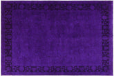handmade Over Dyed Over Dyed Purple Black Hand Knotted RECTANGLE 100% WOOL area rug 8' x 10'
