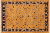 handmade Traditional Kafkaz Gold Blue Hand Knotted RECTANGLE 100% WOOL area rug 10x13