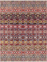 handmade Geometric Khorgeen Pink Purple Hand Knotted RECTANGLE WOOL&SILK area rug 9x12