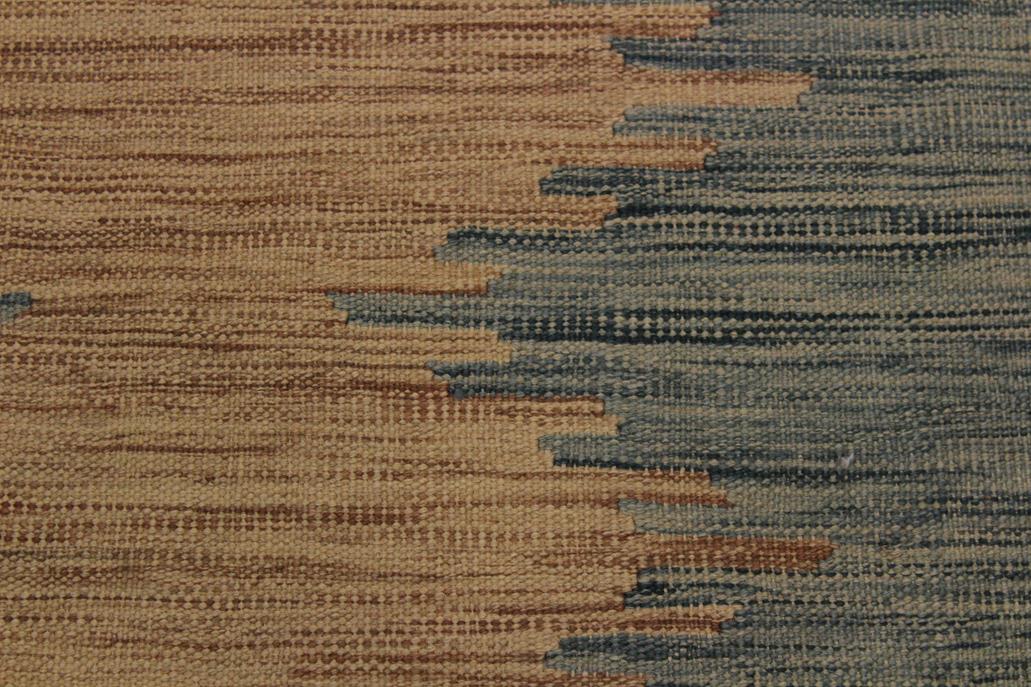 Flat Weave Kilim, Antique, Navaho, Vintage, Handmade, Modern Kilim Grey Blue Hand-Woven Rectangle 100% Wool Area Rug 6 x 8