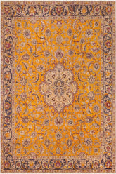 handmade Vintage Hand Painte Orange Blue Hand Knotted RECTANGLE 100% WOOL area rug 10X13