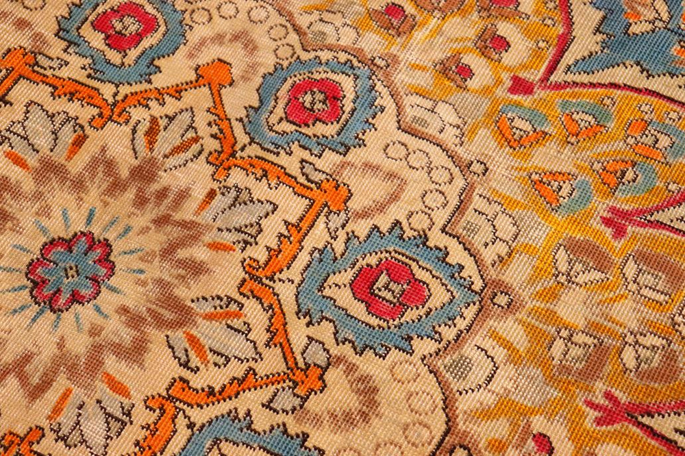 handmade Vintage Hand Painte Blue Yellow Hand Knotted RECTANGLE 100% WOOL area rug 10X12