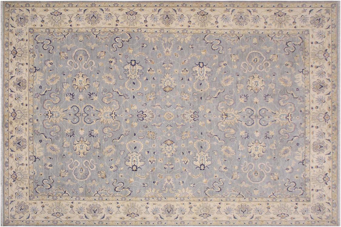 handmade Traditional Kafkaz Grey Ivory Hand Knotted RECTANGLE 100% WOOL area rug 10 x 14