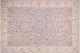 handmade Transitional Kafkaz Grey Ivory Hand Knotted RECTANGLE 100% WOOL area rug 10' x 14'