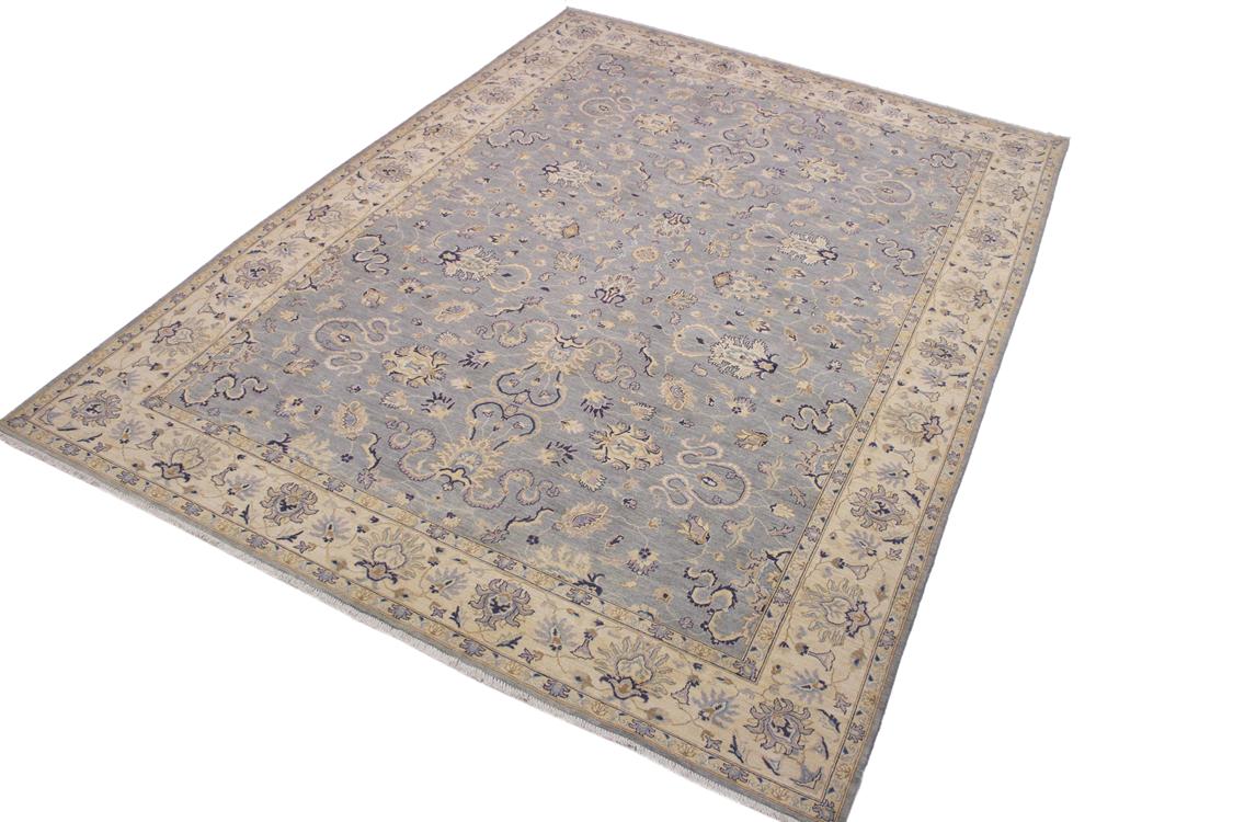handmade Traditional Kafkaz Grey Ivory Hand Knotted RECTANGLE 100% WOOL area rug 10 x 14