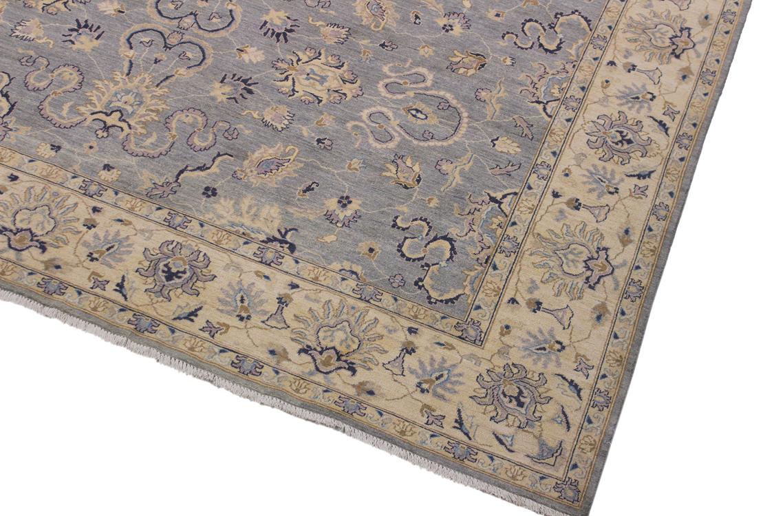 handmade Traditional Kafkaz Grey Ivory Hand Knotted RECTANGLE 100% WOOL area rug 10 x 14