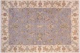 handmade Traditional Kafkaz Grey Ivory Hand Knotted RECTANGLE 100% WOOL area rug 6x8