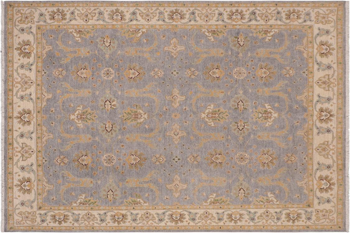 handmade Traditional Kafkaz Lt. Gray Ivory Hand Knotted RECTANGLE 100% WOOL area rug 8 x 10