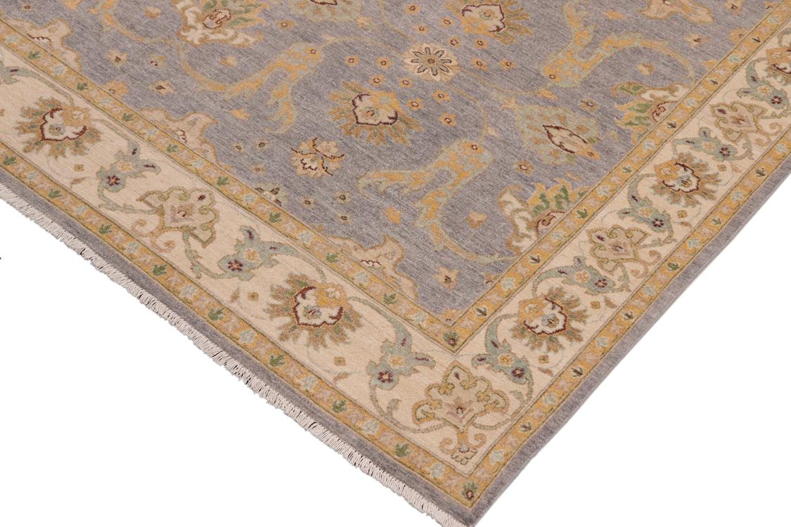 handmade Traditional Kafkaz Lt. Gray Ivory Hand Knotted RECTANGLE 100% WOOL area rug 8 x 10