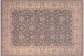 handmade Transitional Kafkaz Grey Beige Hand Knotted RECTANGLE 100% WOOL area rug 8' x 10'