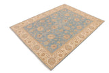 handmade Traditional Kafkaz Blue Beige Hand Knotted RECTANGLE 100% WOOL area rug 9 x 12