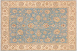 Oriental Ziegler Spears Blue/Beige Hand-Knotted Wool Rug - 8'11'' x 11'10''
