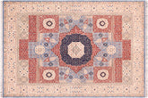 handmade Geometric Mamluk Ivory Rust Hand Knotted RECTANGLE 100% WOOL area rug 9 x 12