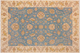 Bohemian Ziegler Spradlin Blue/Ivory Hand-Knotted Wool Rug - 8'11'' x 11'9''