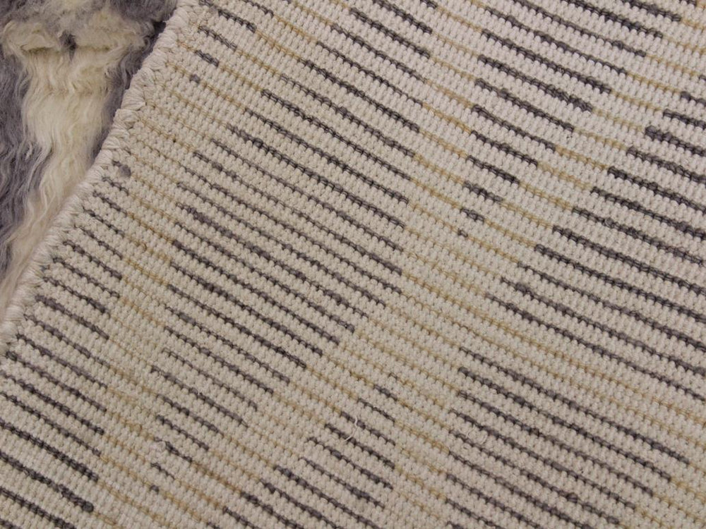 handmade Modern Moroccan Ivory Grey Hand Knotted RECTANGLE 100% WOOL area rug 4x6
