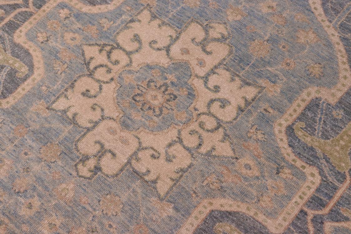 handmade Traditional Kafkaz Gray Lt. Blue Hand Knotted RECTANGLE 100% WOOL area rug 8 x 10