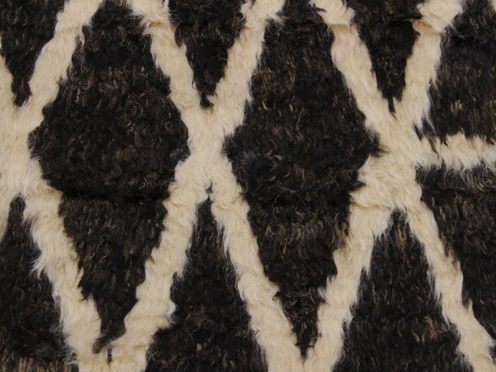 handmade Modern Moroccan Dark Brown Ivory Hand Knotted RECTANGLE 100% WOOL area rug 4x6