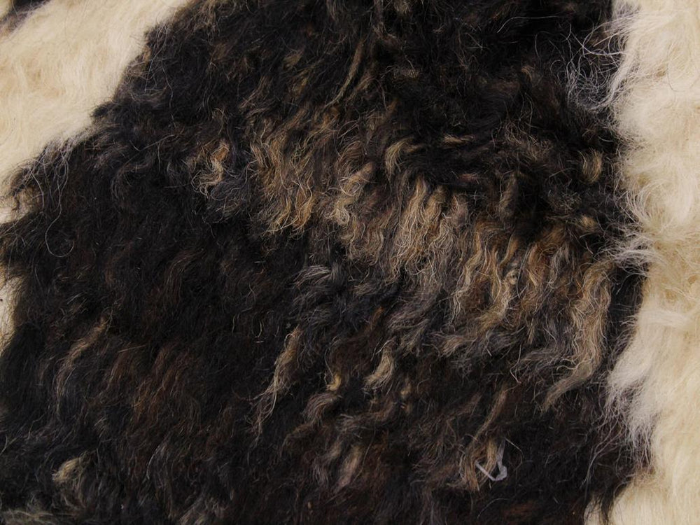 handmade Modern Moroccan Dark Brown Ivory Hand Knotted RECTANGLE 100% WOOL area rug 4x6