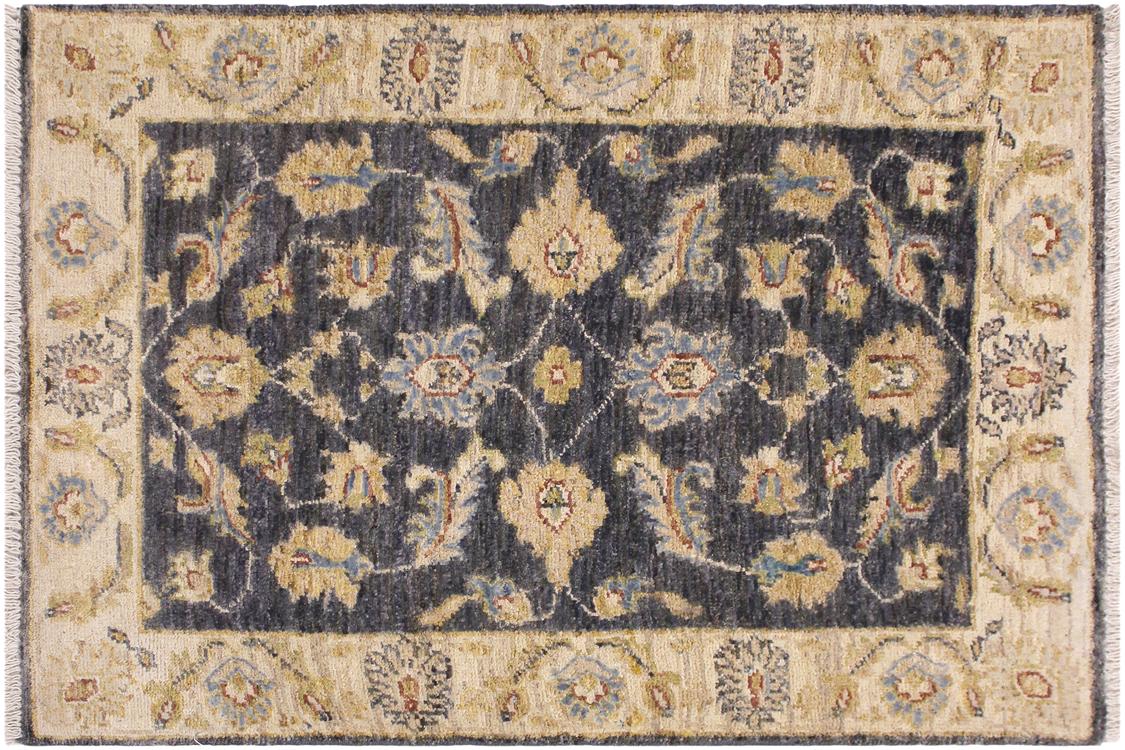 handmade Traditional Kafkaz Grey Ivory Hand Knotted RECTANGLE 100% WOOL area rug 2 x 3