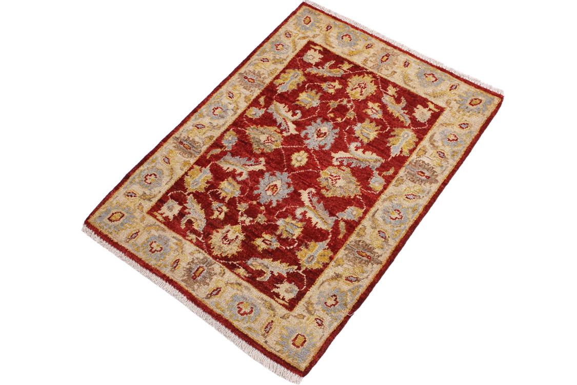 handmade Traditional Kafkaz Red Ivory Hand Knotted RECTANGLE 100% WOOL area rug 2 x 3