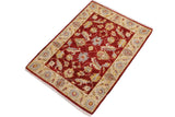 handmade Traditional Kafkaz Red Ivory Hand Knotted RECTANGLE 100% WOOL area rug 2 x 3