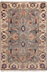 handmade Traditional Kafkaz Grey Ivory Hand Knotted RECTANGLE 100% WOOL area rug 2X3