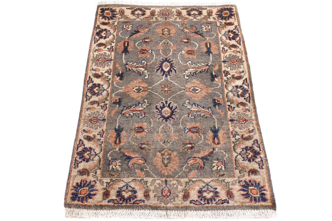 handmade Traditional Kafkaz Grey Ivory Hand Knotted RECTANGLE 100% WOOL area rug 2 x 3