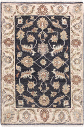 handmade Traditional Kafkaz Grey Ivory Hand Knotted RECTANGLE 100% WOOL area rug 2X3