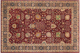 Classic Ziegler Mona Red/Blue Hand-Knotted Wool Rug - 10'0'' x 14'7''