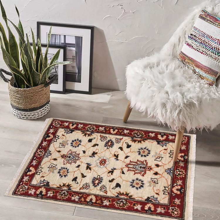 handmade Traditional Kafkaz Ivory Red Hand Knotted RECTANGLE 100% WOOL area rug 2 x 3