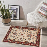 handmade Traditional Kafkaz Ivory Red Hand Knotted RECTANGLE 100% WOOL area rug 2 x 3