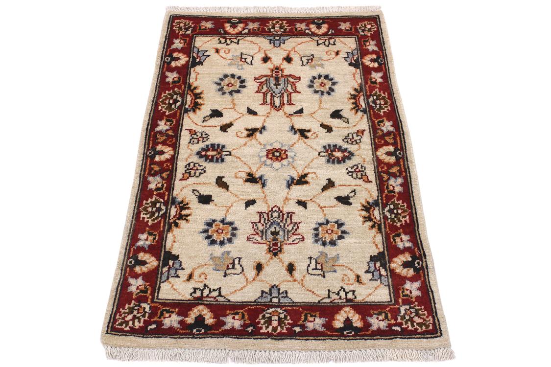 handmade Traditional Kafkaz Ivory Red Hand Knotted RECTANGLE 100% WOOL area rug 2 x 3