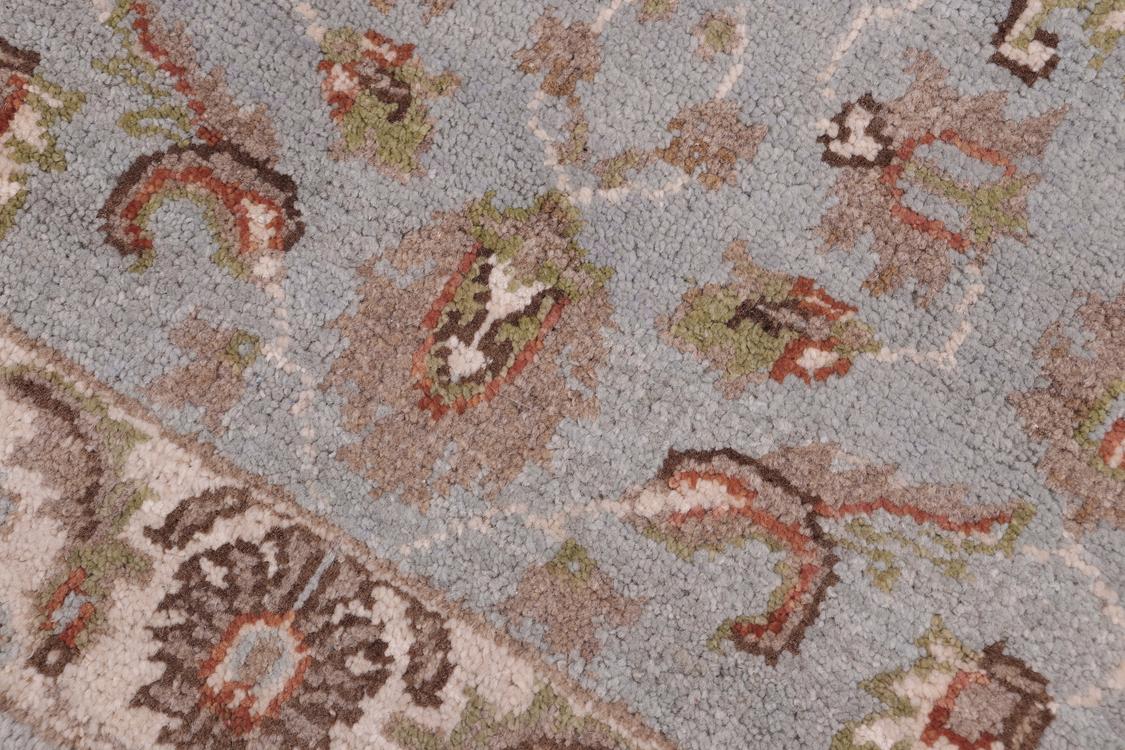 handmade Traditional Kafkaz Lt. Blue Ivory Hand Knotted RECTANGLE 100% WOOL area rug 2 x 3