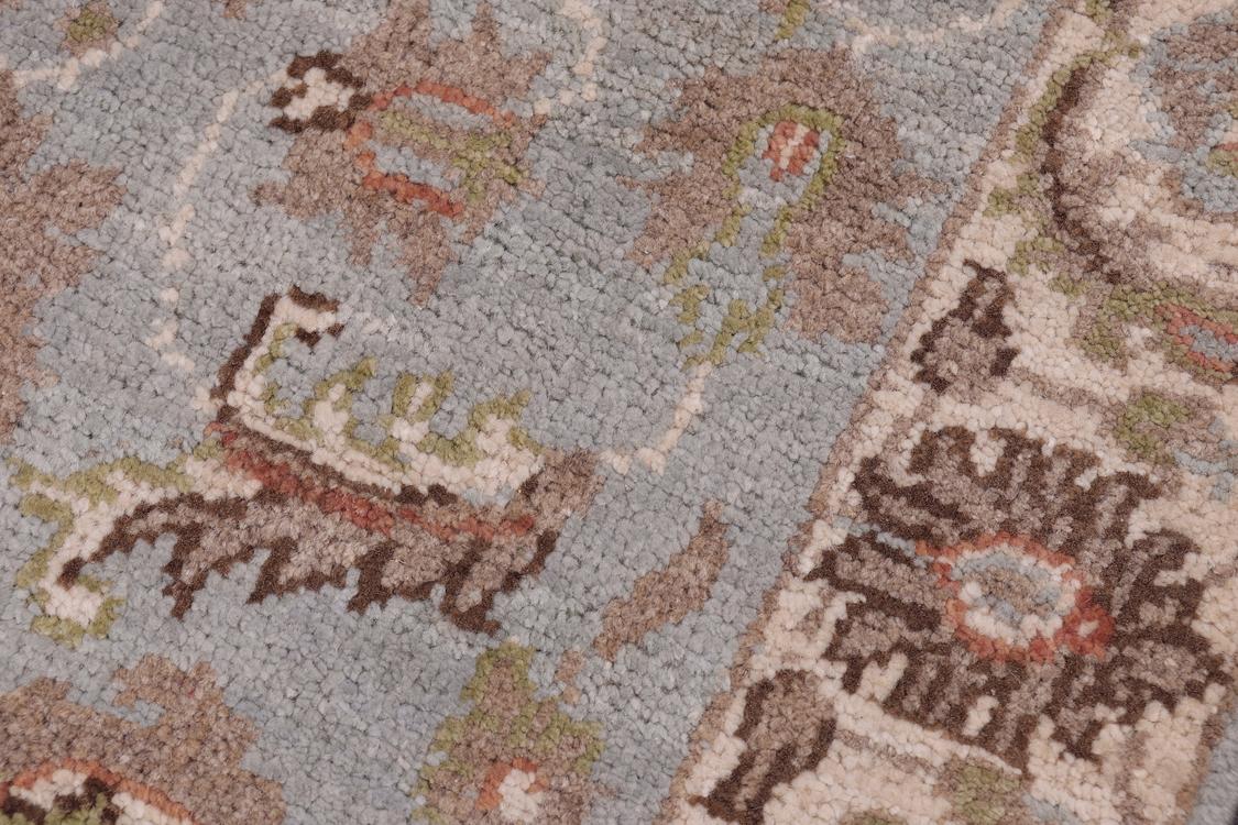 handmade Traditional Kafkaz Lt. Blue Ivory Hand Knotted RECTANGLE 100% WOOL area rug 2 x 3