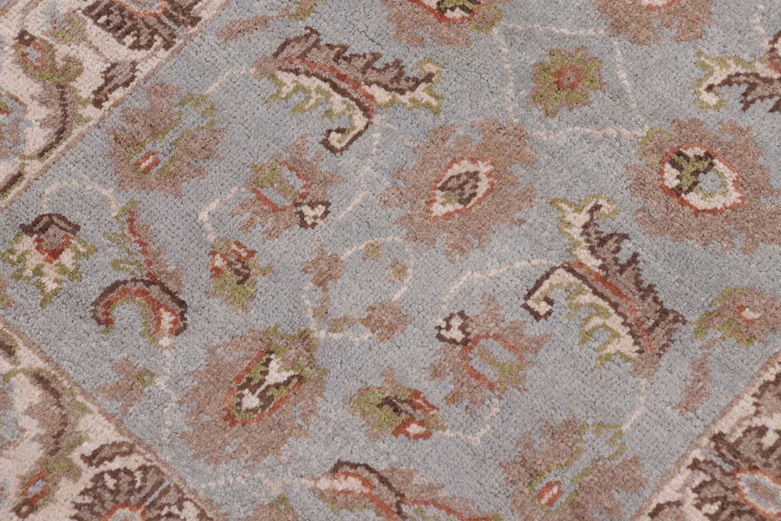 handmade Traditional Kafkaz Lt. Blue Ivory Hand Knotted RECTANGLE 100% WOOL area rug 2 x 3