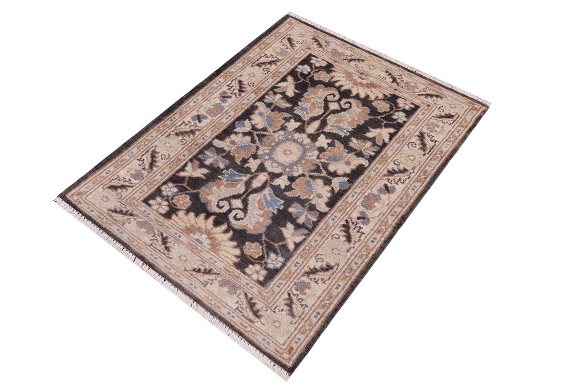 handmade Traditional Kafkaz Grey Ivory Hand Knotted RECTANGLE 100% WOOL area rug 2 x 3