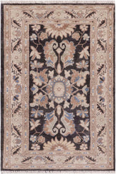 handmade Traditional Kafkaz Grey Ivory Hand Knotted RECTANGLE 100% WOOL area rug 2X3