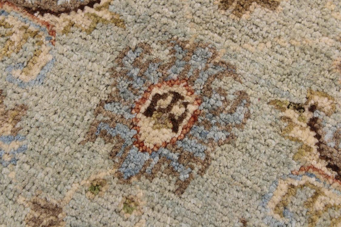 handmade Traditional Kafkaz Lt. Blue Ivory Hand Knotted RECTANGLE 100% WOOL area rug 2 x 3