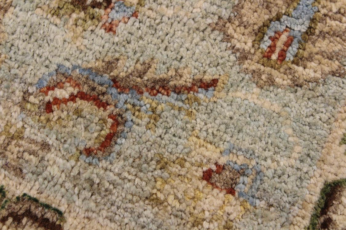 handmade Traditional Kafkaz Lt. Blue Ivory Hand Knotted RECTANGLE 100% WOOL area rug 2 x 3