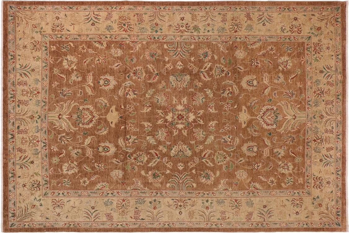 handmade Traditional Kafkaz Brown Tan Hand Knotted RECTANGLE 100% WOOL area rug 10 x 13