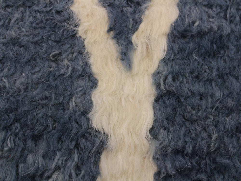 handmade Modern Moroccan Grey Ivory Hand Knotted RECTANGLE 100% WOOL area rug 5x8