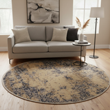 Modern Abstract Stockton Brown/Grey Wool Round -7'11X8'1