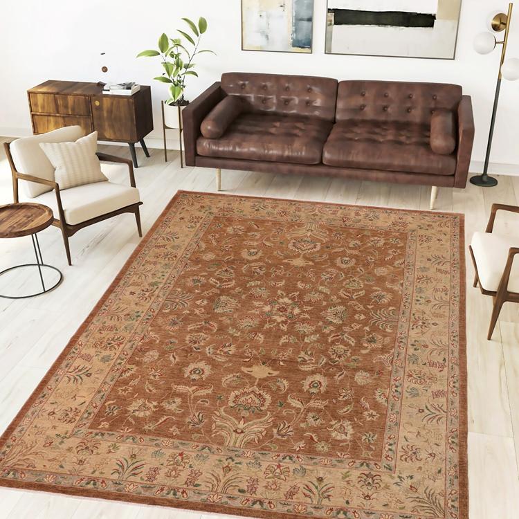 handmade Traditional Kafkaz Brown Tan Hand Knotted RECTANGLE 100% WOOL area rug 10 x 13