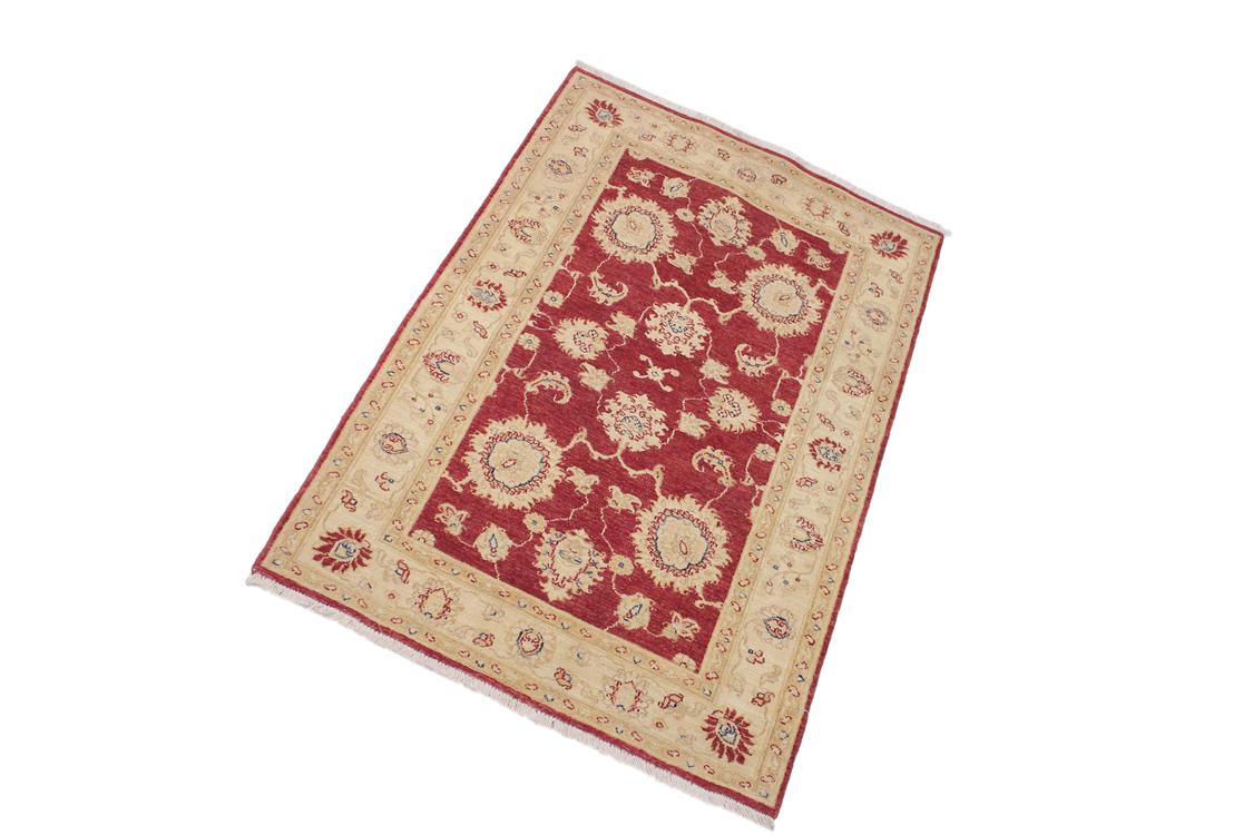 handmade Traditional Kafkaz Red Ivory Hand Knotted RECTANGLE 100% WOOL area rug 3 x 5