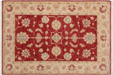 Oriental Ziegler Strauss Red/Ivory Hand-Knotted Wool Rug - 3'3'' x 4'10''